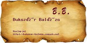 Bukszár Balázs névjegykártya
