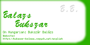 balazs bukszar business card